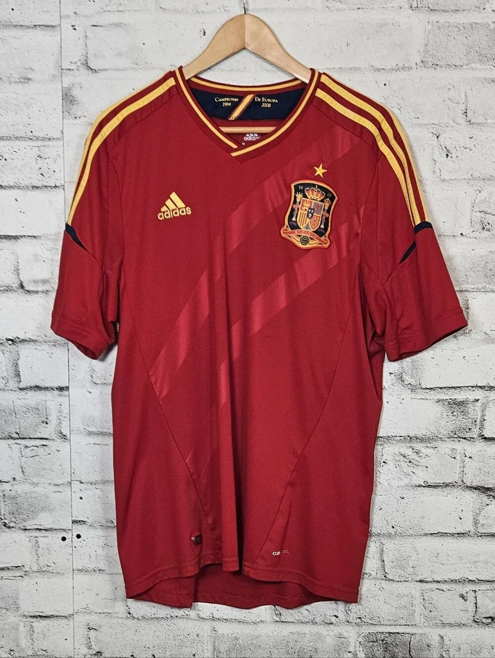 Adidas Spain Home Soccer Jersey XL ClimaCool Euro Champions